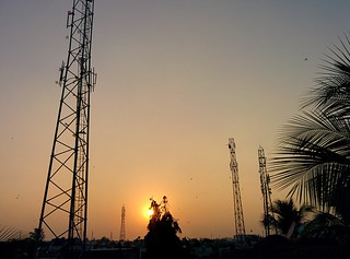 sun set on kites festival in india