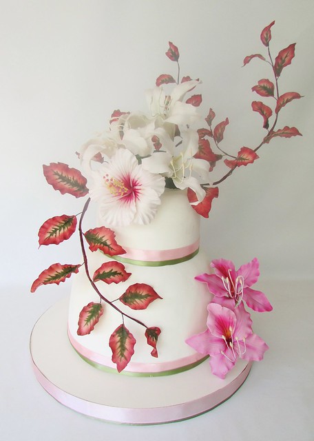 Diseño floral para tortas Floressalahi.cl