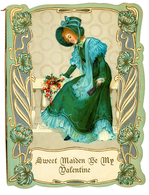 Sweet Maiden Be My Valentine - 1842 greeting card