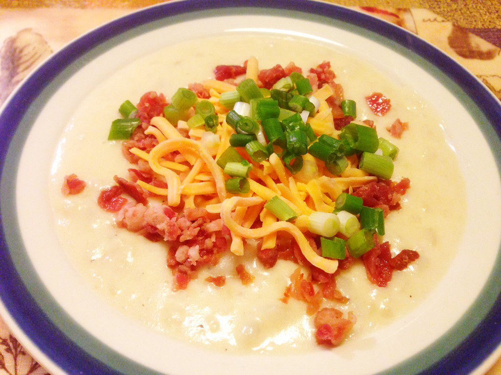 Baked Potato Soup that wasn't served at my school's yearly Souper Bowl luncheon due to the snow day.