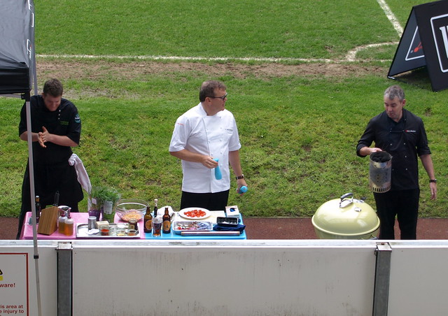 Chef Nigel Haworth at the Fantastic Food Show - the BBQ demo on the pitch