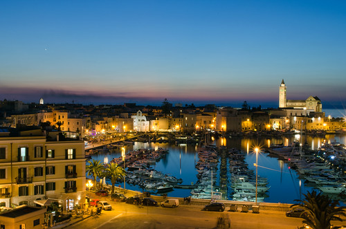 Trani(BT) by Night by Michael Russian, Movida Tranesecity light sunset sea italy night port boat reflex nikon puglia trani d5100