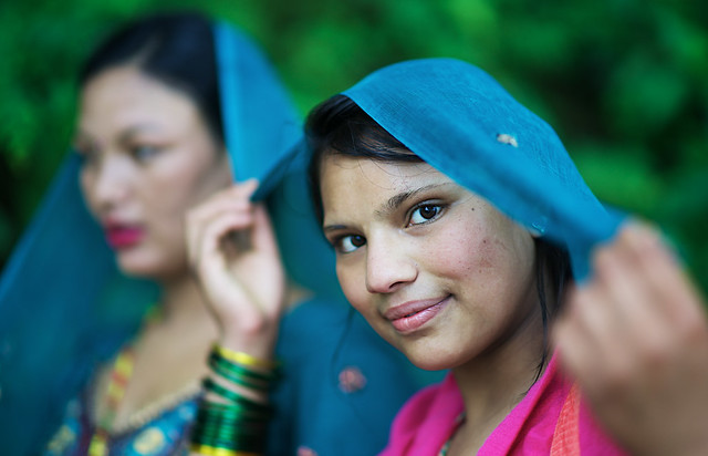 Nepali girls, Dhulikhel, Katmandu Valley, Nepal