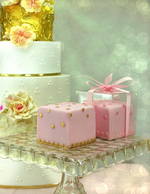 Pink Cube Cake favors