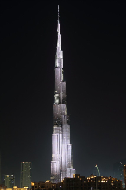 Public light show during Downtown Dubai National day 2013