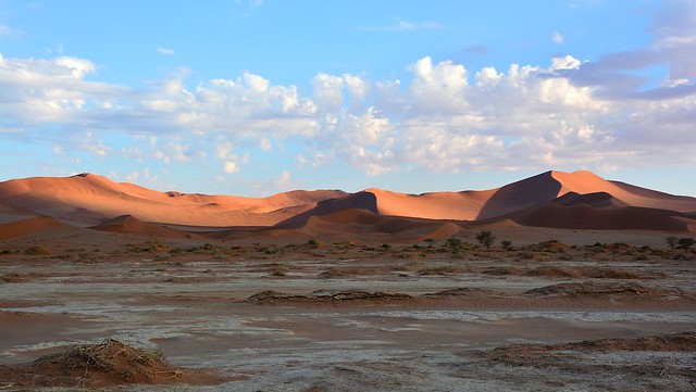 Panarama view of the Namib Dunes - Sossusvlei, Namibia.
