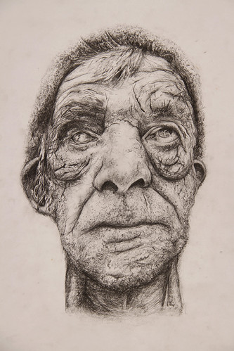 Graphite drawing of homeless man | by rachelhalldesign