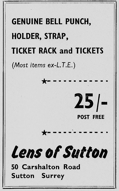 Old advert for Lens of Sutton  Feb 1961