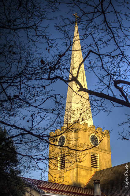 Morning light on the church steeple