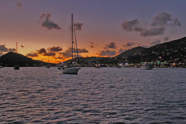 Sunset over Charlotte Amalie, St. Thomas, US Virgin Islands