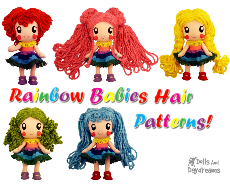Kawaii Anime Manga Chibi Doll Hair Sewing Pattern Rainbow …