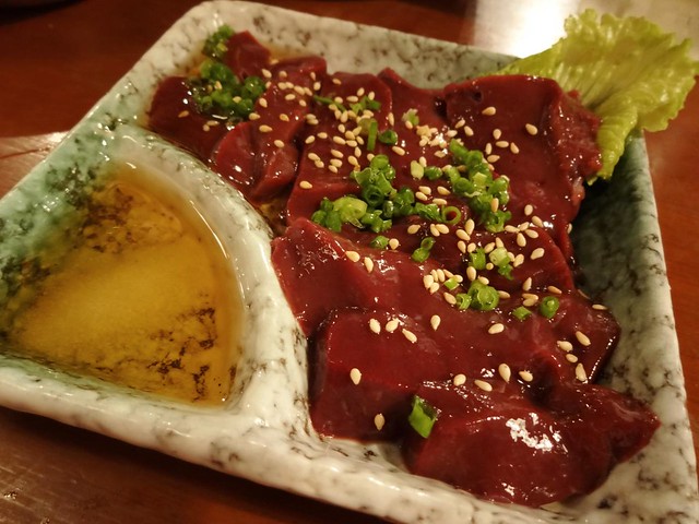 Raw Beef Liver Sashimi on the House!! @Horumon-Ichiba, Wuyilu, Shanghai