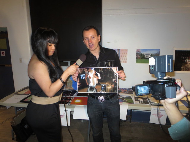 Naycee Villarta interviewing artist Ryan Janek Wolowski about his early 2008 era photos of Lady Gaga at The Annual Night of the Arts NYC