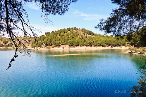 blue lake water beauty landscape quiet framed hill relaxing peaceful nopeople spot reservoir pines idyll idyllic pleasure placid waterscape copyright©keithbowden2013