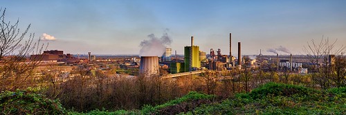 ruhr area duisburg germany panorama landscape industry industrial complex cityscape hdr