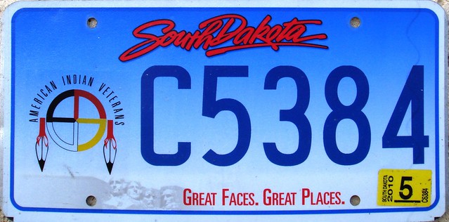 South Dakota American Indian Veterans Flat License Plate