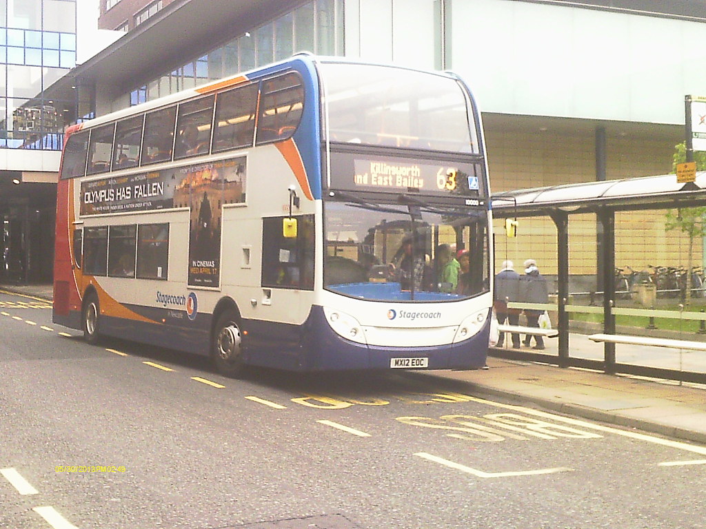 10000 MX12 EDC Stagecoach Newcastle Euro 6 Engined Enviro 400 on trial on the 63 to Killingworth