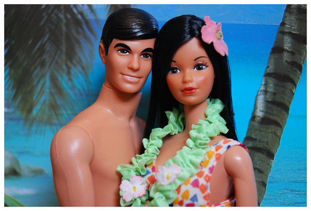Hawaiian Barbie and Ken, a terrific couple
