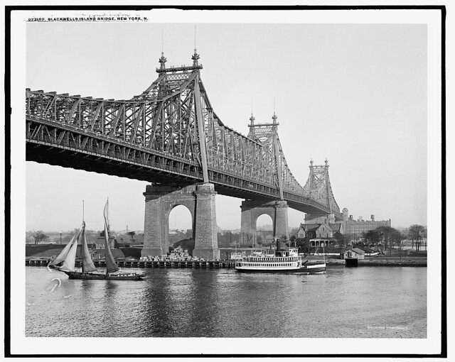 1910. Blackwell's Island Bridge in New York