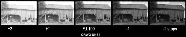 Orwo UN 54 test strip