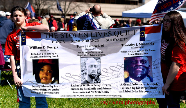 MARCH4TRUMP RALLY, STOLEN LIVES QUILT, RALEIGH NC
