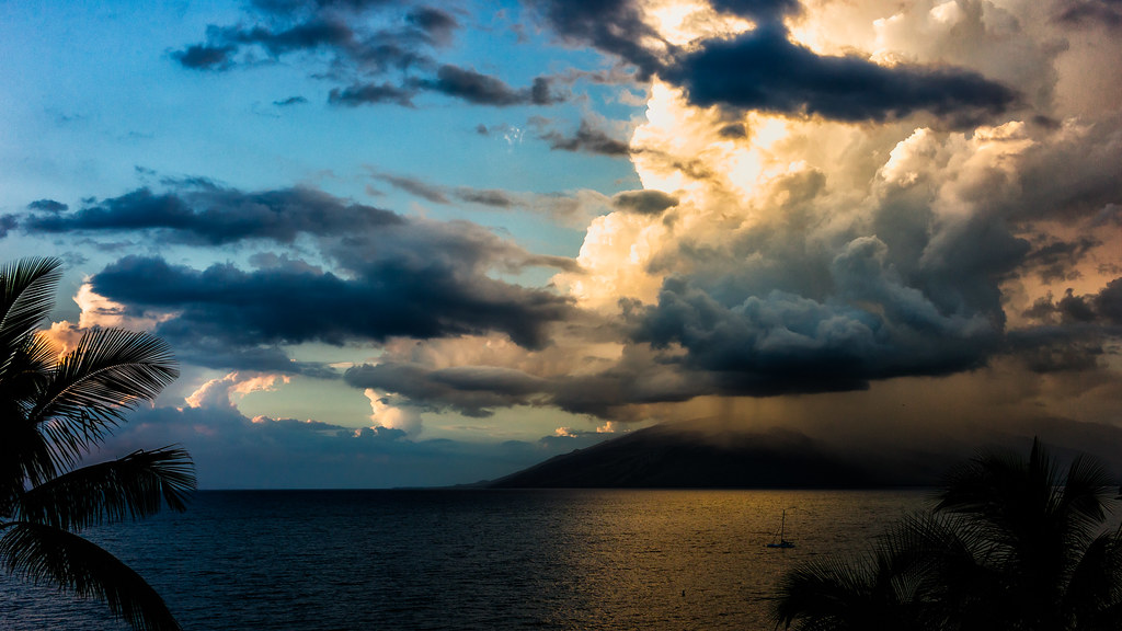 Rain Showers over West Maui Mountains
