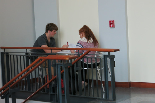 Students in the Library Lobby