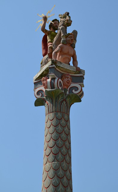 Complete reconstruction (in colour) of a Jupiter column, Römermuseum Schwarzenacker, Germany