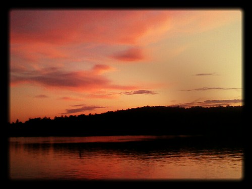 pink sunset lake silhouette peaceful lakejames flickrandroidapp:filter=salamander