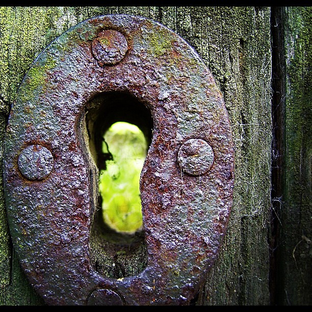 Rusty old keyhole