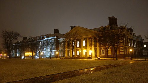 DuPont & Wolf Halls on Snowy Night