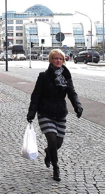Mature Swedish Lady in sexy leather boots.