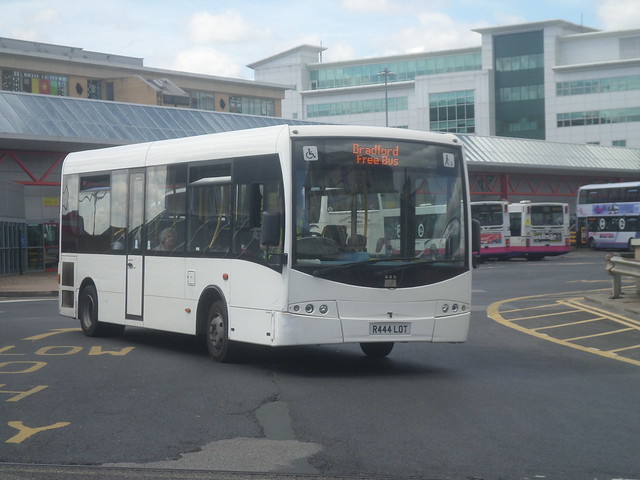 R444 LOT Ladies Only Travel Plaxton Primo on the Bradford Free City Bus