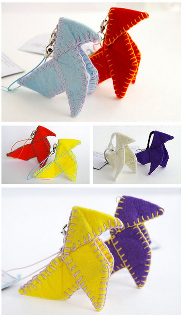 Origami Felt Keychain Cell phone Charm