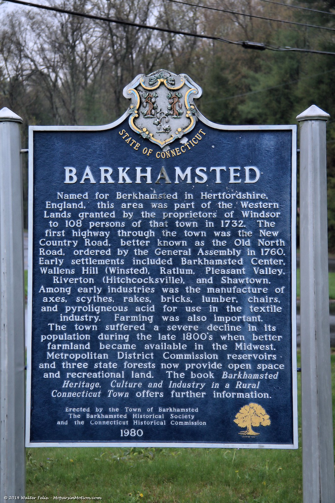 Barkhamsted Historical Marker