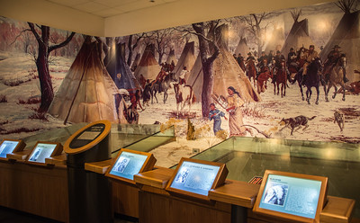 Visitor Center mural depicting the Washita Massacre