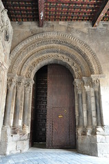 Portail de la Vierge (XIIe), cathédrale Santa Maria la Blanca (XIIe, XIIIe), Tudèle, La Ribera, Communauté Forale de Navarre, Espagne.