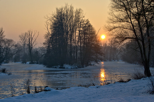 bayern niederbayern lower bavaria landkreis passau vils vilstal river sonnenuntergang sunset sundown winter fluss outdoor landschaft landscape