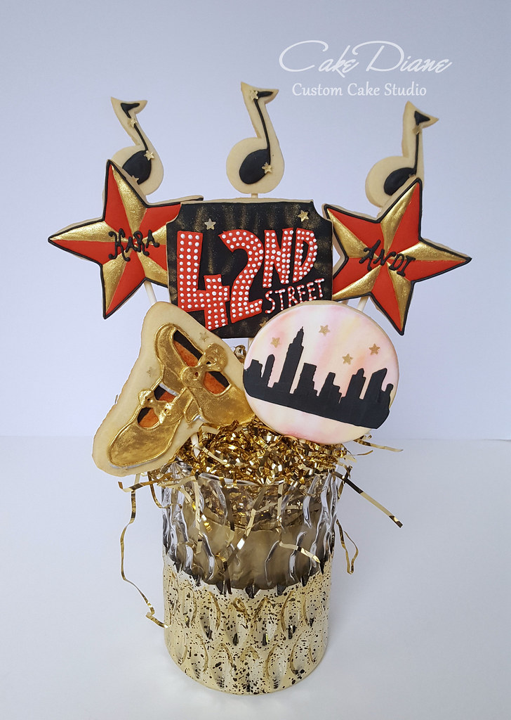 42nd Street cookie bouquet unwrapped
