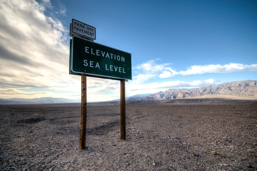 Elevation Sea Level, Death Valley, California