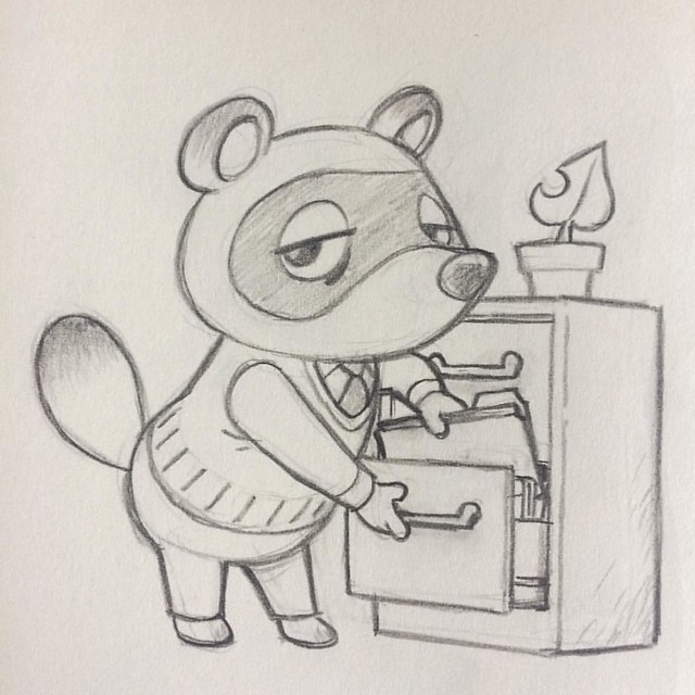 Tom Nook is a crook! Here he is in the midst of some kinda mortgage scam.  #acnl #animalcrossing #animalcrossingnewleaf #tomnook