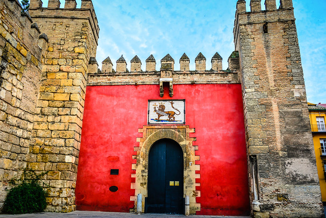 The Lion Gate at Alcázar of Sevilla - Seville Spain