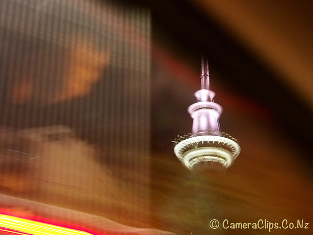Sky tower night blur