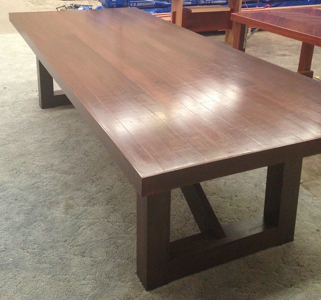 Brown Dining table by Timber Floors Pty Ltd