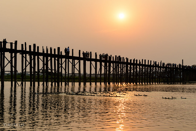 Sunset U'Bein Bridge Birmanie