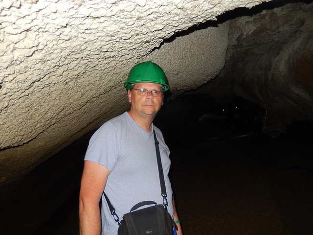 Mark in hard hat exploring caves - James Bond Island Speed Boat Tour - Phang Nga Bay