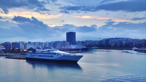 city morning blue water clouds port sunrise boat ship cityscape athens greece cloudscape piraeus waterscape iphone