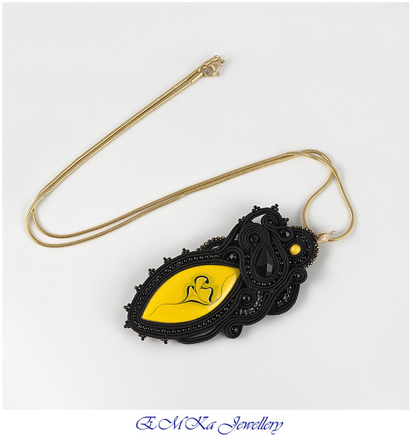 Soutache necklace Moonlight Sonata - great accesory to a little black dress