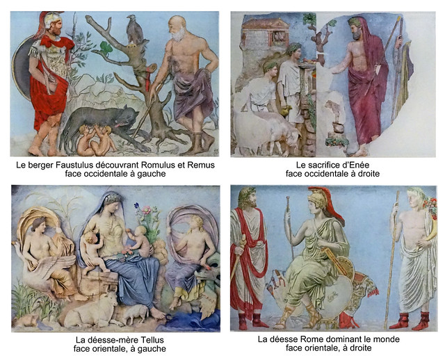 Restitution des couleurs de bas-reliefs (musée de l'Ara Pacis, Rome)
