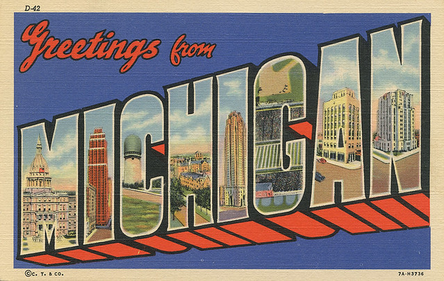 Greetings from Michigan - Large Letter Postcard